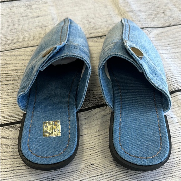 Guoranduo Sz 6.5 Denim Blue Pointed Toe Mules - Picture 2 of 8